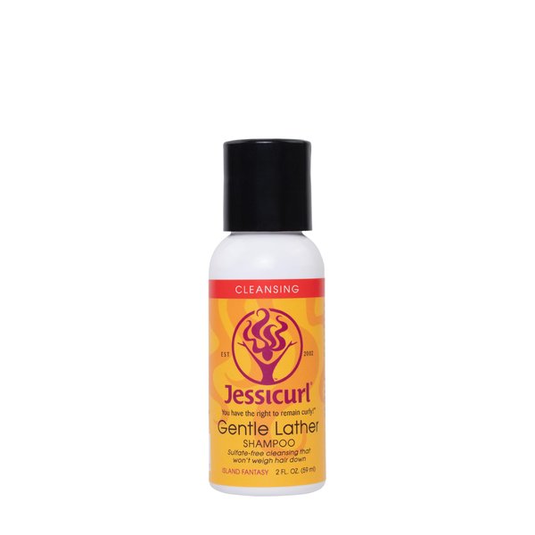 Jessicurl, Gentle Lather Shampoo, Island Fantasy, 2 Fl oz. Cleansing Curly Hair Shampoo, Vegan, Sulfate Free Shampoo