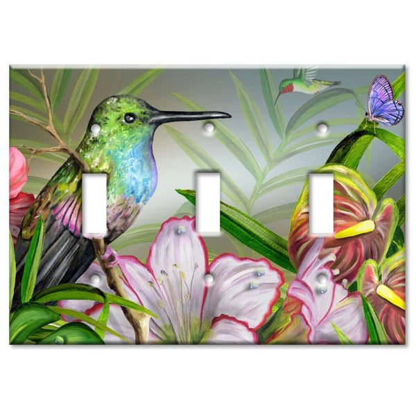 Art Plates - Hummingbird at Rest Switch Plate - Triple Toggle