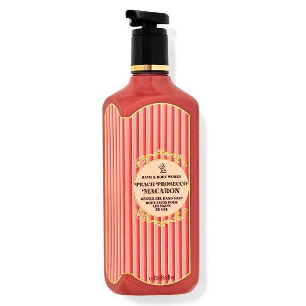 Bath Body Peach Prosecco Macaron Gentle Gel Hand Soap | 8 Fl Oz | Scented with Natural Essential Oils
