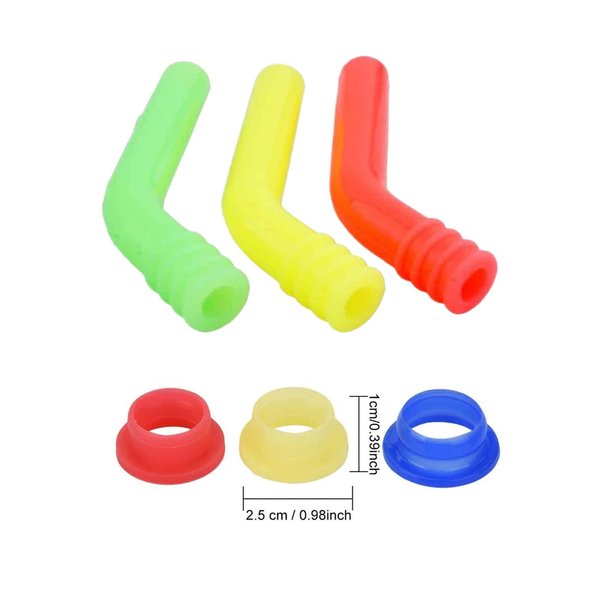 RC Exhaust Extension Tube Silicone Pipe & Silicone Gasket for 1/8 1/10 Nitro HSP HPI Axial Himoto Redcat RC Nitro Power Car Truck 6 Pcs/Set (Mixed-Colors)