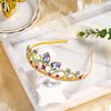 Princess Crown Halloween Cosplay Bridal Wedding Crystal Hair Tiara Sparkle Gold Crown Rapunzel Tiara for Women Girls Costume Accessories Birthday Gift