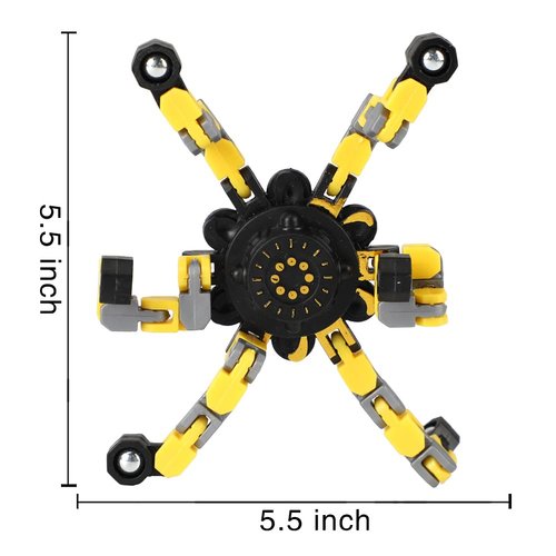 16 Pack Fidget Spinners Deformable Stress Relief Sensory Toy Robot Spinner DIY Mechanical Spiral Twister Creative Chain Gyro Toy for Goodie Bag Stuffers Party Favors Gift Prizes Novely Anxiety Toys