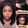 Julia Hair Bye Bye Knots Wig Wear and Go Glueless BOB Wig 7x5 HD Lace Front Wigs Pre plucked Pre Cut Hairline Human Hair Pre Bleached Invisible Knots Frontal Wig 180% Density 10 Inch…