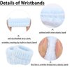 Ondder 10 Pcs Spa Headband and Wristband Set with Poder Puffs Spa Headband for Washing Face Makeup Headbands Blue Bubble Headband Skin Care Face Wash Sponge Puffy Head Bands Headband for Women Girls