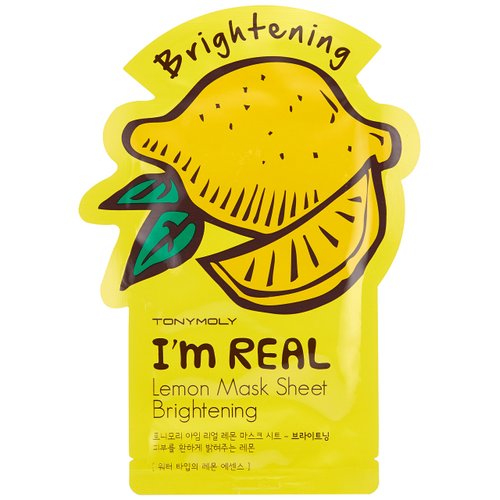 TONYMOLY I'm Real Lemon Sheet Mask, 10 Count - Hydrates Skin and Reduces Wrinkles