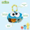 KIDS PREFERRED Sesame Street Cookie Monster On The Go Activity Toy with Silicone Teether for Newborns