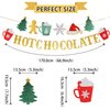 Glitter Christmas Hot Chocolate Banner with Christmas Tree Snowflake Santa Hat Hot Cocoa Bar Garland Banner for Wintertime Christmas Theme New Year Holiday Party Sign Decorations Supplies