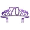 OSALADI 70th Birthday Queen Crowns Tiara for Women, Rhinestone Crystal Purple Headband Birthday, Happy 70th Birthday Party Supplies, Glitter Headdress for 70th Birthday Party Decoration