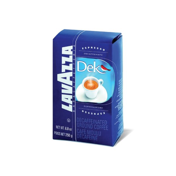 Lavazza Dek Ground Coffee Blend, Decaffeinated Dark Espresso Roast, 8.8-Ounce Bags (Pack of 2)