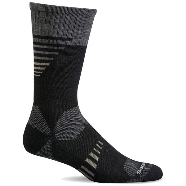 Sockwell Men's Ascend II Crew Moderate Compression Sock, Black - M/L