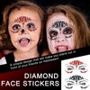 Eye Body Face Gems Red and Black Rhinestone Tattoo Stickers for Valentine's Day Party Makeup Self Adhesive Crystal Makeup Diamonds Face Tattoo Sticker Holiday Festival Party Supplies