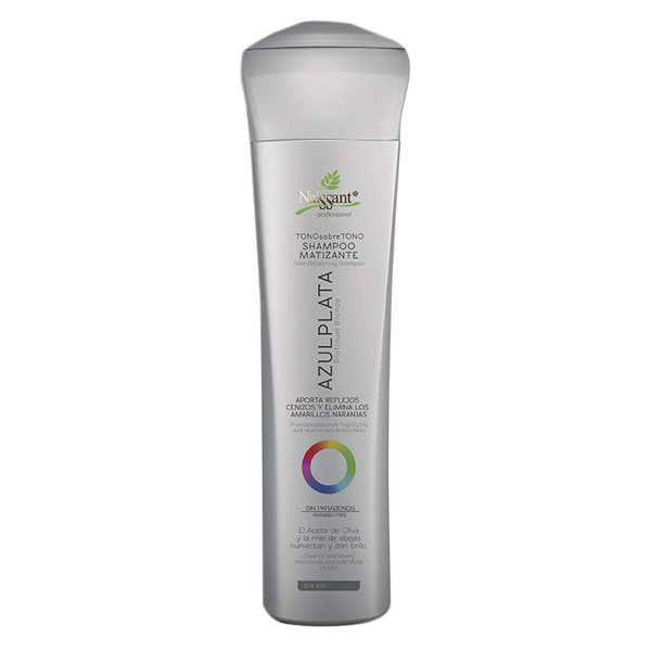 naissant Silver Ash Blonde Hair Blue Shampoo | Eliminates Brassiness | Neutralizes Yellow & Orange Tones | Paraben, Ammonia & Sulfate Free | Pro-Vitamin B5, Olive Oil & Honey (Azul Plata) 10.1 Fl Oz