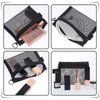 4 PCS Mini Zipper Mesh Bags Small Mesh Zipper Pouch Mesh Zipper Bags Nylon Mesh Coin Purse Portable Travel Cosmetic Pouch Black Mesh Bags with Zipper Makeup Cosmetic Accessories Organizer for Lipstick