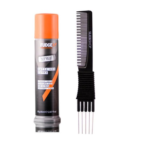 yper Fudge Matte Hed Extra Style Strong Hold Texture Wax (2.87 oz) with Teasing Comb Pack of 1