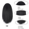 Short Kinky Straight Ponytail 10inch Hair Extensions Ponytail Natural Puffing Warp Around Afro Clip in Ponytail Extensions for Women girls (#1B)