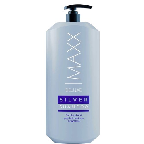 MAXX DELUXE Silver Shampoo (Purple Shampoo) 17 FL oz. Brass Toning Purple Shampoo Makes Yellow, Gray and White Hair Look Much More Vibrant and Shiny