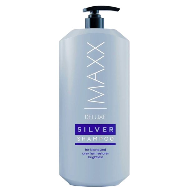 MAXX DELUXE Silver Shampoo (Purple Shampoo) 17 FL oz. Brass Toning Purple Shampoo Makes Yellow, Gray and White Hair Look Much More Vibrant and Shiny