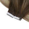 Ve Sunny Tape in Ombre Hair Extensions Brown Blonde Tape in Extensions Human Hair Invisible Tape in Hair Extensions Real Human Hair Dark Brown Ombre Golden Blonde Mix Platinum Blonde 20pcs 50g 20in