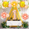 Auidy_6TXD 26Pcs First Trip Around The Sun Birthday, First Birthday Decorations for Girl, First Trip Around The Sun Balloons for Sun Theme First Birthday Party Supplies