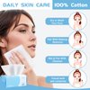 2 Pack Cotton Facial Dry Wipes 100 Count, Deeply Cleansing Disposable Face Towel Cotton Tissue, Multi-Purpose for Skin Care, Make-up Wipes, Face Wipes and Facial Cleansing(200 Count)