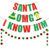 OMG Santa I Know Him Banner Red Green Buddy The Elf Christmas Decorations Buddy The Elf Banner for Buddy The Elf Movie Decorations, Grinches Christmas Party Decorations Supplies