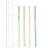 Comfy Package, Flexible Disposable Plastic Drinking Straws - 7.75" High - Assorted Colors Striped [500 Count]