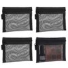 4 PCS Mini Zipper Mesh Bags Small Mesh Zipper Pouch Mesh Zipper Bags Nylon Mesh Coin Purse Portable Travel Cosmetic Pouch Black Mesh Bags with Zipper Makeup Cosmetic Accessories Organizer for Lipstick