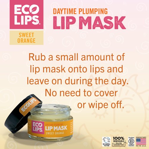Eco Lips Daily Plumping Lip Mask with Hyaluronic Acid + Overnight Intensive Lip Mask with Gotu Kola 2-pack by Eco Lips 100% Natural. Made in USA