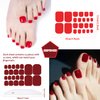JERCLITY 440 Pieces 20 Sheets Toe Nail Stickers Full Nail Wraps Pink Red Solid Color Toenail Polish Strips for Women Girls Kids Self-Adhesive Toe Stickers Polish Gel Toenails Stickers with Nail File