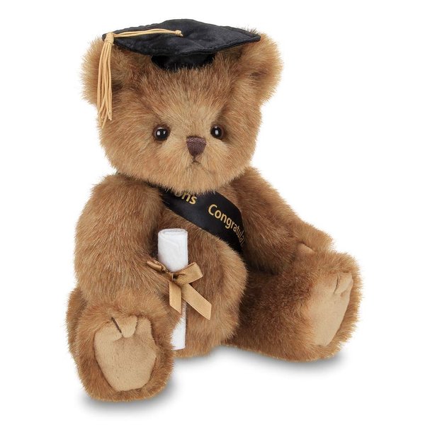 Bearington Smarty Class of 2024 Graduation Plush Teddy Bear Stuffed Animal, Black Cap, 10 Inch