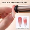 2 Pcs Silicone Nail Brush Ombre Nail Brush, Reusable Silicone Head Acrylic Nail Gradient Painting Brush, Chrome Nail Powder Applicator Brushes for Resin Nail Art Tools