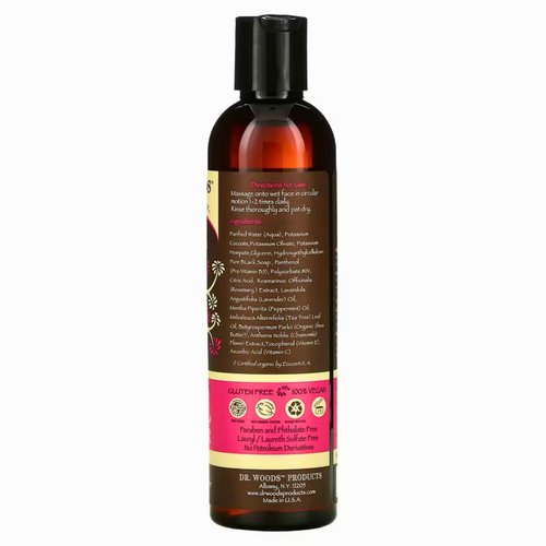 Dr. Woods Men's Face Wash Black Soap and Charcoal Bar Soap Bundle for Exfoliating, All Skin Types, 8 ounce (Pack of 2)