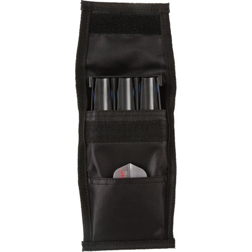 Casemaster Single Black Dart Case with Solid Plastic Insert and Flexible, Tough Nylon Covering, Holds 3 Steel Tip and Soft Tip Darts, Hard Shell Keeps Flights in Perfect Shape