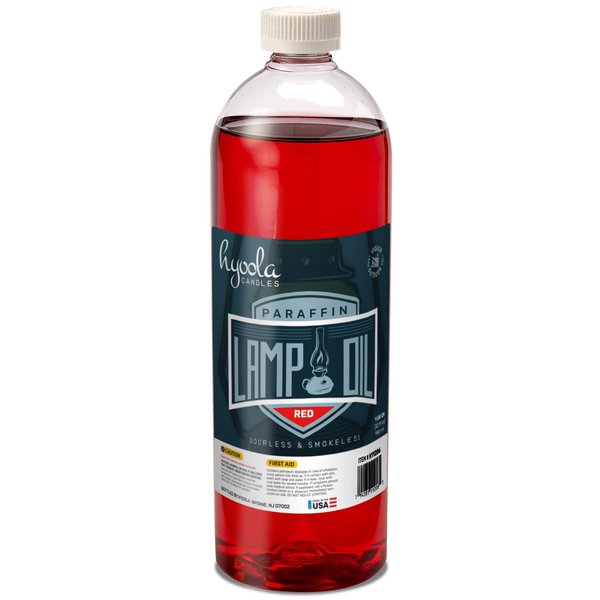 Hyoola Candles Liquid Paraffin Lamp Oil - Red Smokeless, Odorless, Ultra Clean Burning Fuel for Indoor and Outdoor Use - Highest Purity Available - 32oz