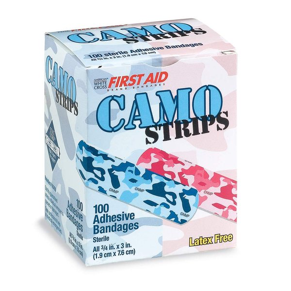 First-Aid Pink & Blue Camouflage Bandages - 100 per Pack