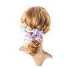 Flower Bridal hairpiece bridal hair clip flower hair comb rhinestone and pearl Accented bride bun pin - wedding hairpiece