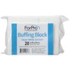 ForPro Professional Collection Super White Buffing Block, 120 Grit, Four-Sided Manicure and Pedicure Nail Buffer, 3.75” L x 1” W x 1” H, 20-Count
