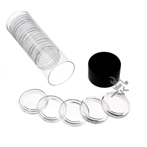 Black Lid Capsule Tube & 20 A22 Direct Fit Coin Holders for 1/4oz Gold Eagles