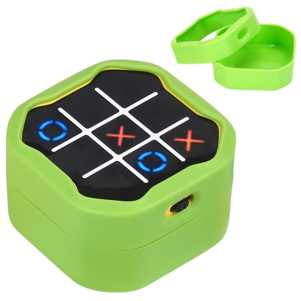 MGZNMTY Silicone Case Compatible with Giiker Tic Tac Toe Bolt Electronic Game, 3-in-1 Handheld Puzzle Game Console Toys Skin for Kids (Only Case) (Green)