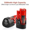 ANTRobut 2 Pack 3500mAh Replacement Lithium 12V Milwaukee M12 Battery + M12 Rapid Charger for Milwaukee M12 Battery Charger