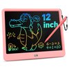 KOKODI 12 Inch LCD Writing Tablet with Anti-Lost Stylus, Erasable Doodle Board Colorful Toddler Drawing Pad, Car Travel School Games Toys for 3 4 5 6 7 8 Kids, Birthday Gift for Girls Boys Adults Pink