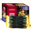GLOWNOVA Green Wire,Yellow Incandescent Bulb 300 Mini String Lights for Indoor Christmas Tree Garland Birthday Wedding Party Festival Decoration
