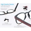 MODFANS Reading Glasses Women/Men Wood Look Round Frame Includes Sun Readers glasses for outdoors 5-Pack Comfort Flexible?Spring Hinge Lightweight with soft case 3.0