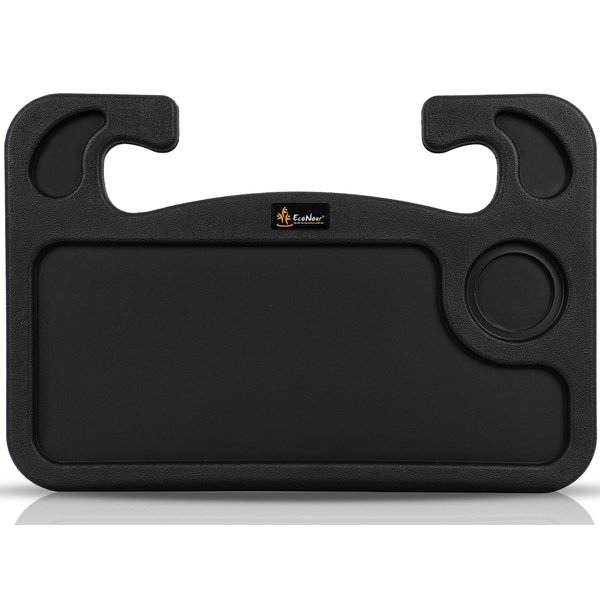 EcoNour 2 in 1 Car Steering Wheel Desk | Steering Wheel Tray for Laptop Car Mount with Pen Holder | Car Food Tray for Eating with Drinks Holder | Multipurpose Travel Car Accessories