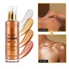 Shimmer Body Oil Waterproof Body Luminizer Bronze, Face Brighten Moisturizing Long Lasting Liquid Illuminator Highlighter, Shimmer Body Glitter Oil Summer Makeup Glow