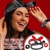 Hoteam 2 Set Bandana Headband and Bandana Scrunchies for Women and Girls, Elastic Paisley Headbands Paisley Bandana Hair Tie Knot Retro Headbands Adjustable Headwrap (Red,Black)