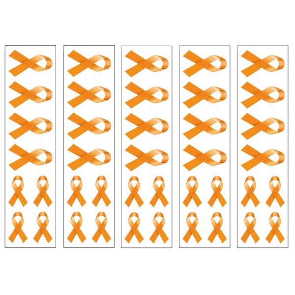 40 Orange Ribbon Temporary Tattoos: Multiple Sclerosis, Lupus, Leukemia Awareness Tattoo