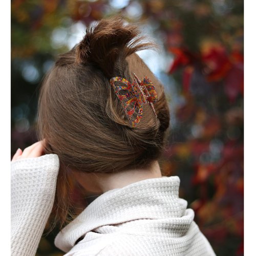 Cobahom 6 Pcs Hollow Medium Claw Clips for Hair Styling, 3.35 Inch Printed Hair Clips for Thin Hair, No-Slip Grip Hair Jaw Clamps for Women Girls, Butterfly Theme