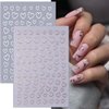 6 Sheets Valentine's Day Nail Stickers 3D Heart Nail Art Stickers Decals Black White Red Gold Silver Heart Nail Design Nail Decals Valentines Nail Supplies for Women Acrylic Nail Decoration DIY