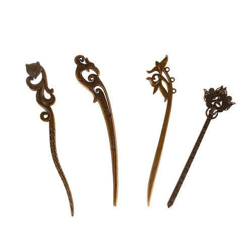 Bleiou 4 Pcs Retro Hair Sticks Vintage Hair Chopsticks Chignon Pin Hair Accessory
